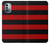 W2638 Black and Red Striped Funda Carcasa Case y Caso Del Tirón Funda para Nokia G11, G21