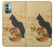 W3229 Vintage Cat Poster Funda Carcasa Case y Caso Del Tirón Funda para Nokia G11, G21