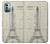 W3474 Eiffel Architectural Drawing Funda Carcasa Case y Caso Del Tirón Funda para Nokia G11, G21