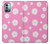 W3500 Pink Floral Pattern Funda Carcasa Case y Caso Del Tirón Funda para Nokia G11, G21