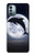 W3510 Dolphin Moon Night Funda Carcasa Case y Caso Del Tirón Funda para Nokia G11, G21