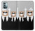 W3557 Bear in Black Suit Funda Carcasa Case y Caso Del Tirón Funda para Nokia G11, G21