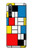 W3814 Piet Mondrian Line Art Composition Funda Carcasa Case y Caso Del Tirón Funda para Sony Xperia 10 IV