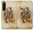 W2833 Poker Card Queen Hearts Funda Carcasa Case y Caso Del Tirón Funda para Sony Xperia 1 IV