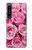 W2943 Pink Rose Funda Carcasa Case y Caso Del Tirón Funda para Sony Xperia 1 IV
