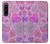 W3710 Pink Love Heart Funda Carcasa Case y Caso Del Tirón Funda para Sony Xperia 1 IV