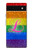 W2900 Rainbow LGBT Lesbian Pride Flag Funda Carcasa Case y Caso Del Tirón Funda para Google Pixel 6a