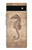 W3214 Seahorse Skeleton Fossil Funda Carcasa Case y Caso Del Tirón Funda para Google Pixel 6a