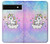 W3256 Cute Unicorn Cartoon Funda Carcasa Case y Caso Del Tirón Funda para Google Pixel 6a