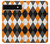 W3421 Black Orange White Argyle Plaid Funda Carcasa Case y Caso Del Tirón Funda para Google Pixel 6a