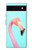 W3708 Pink Flamingo Funda Carcasa Case y Caso Del Tirón Funda para Google Pixel 6a