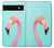 W3708 Pink Flamingo Funda Carcasa Case y Caso Del Tirón Funda para Google Pixel 6a