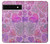 W3710 Pink Love Heart Funda Carcasa Case y Caso Del Tirón Funda para Google Pixel 6a