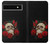 W3753 Dark Gothic Goth Skull Roses Funda Carcasa Case y Caso Del Tirón Funda para Google Pixel 6a