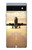 W3837 Airplane Take off Sunrise Funda Carcasa Case y Caso Del Tirón Funda para Google Pixel 6a