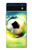 W3844 Glowing Football Soccer Ball Funda Carcasa Case y Caso Del Tirón Funda para Google Pixel 6a