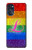 W2900 Rainbow LGBT Lesbian Pride Flag Funda Carcasa Case y Caso Del Tirón Funda para Motorola Moto G (2022)