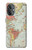 W3418 Vintage World Map Funda Carcasa Case y Caso Del Tirón Funda para OnePlus Nord N20 5G