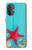 W3428 Aqua Wood Starfish Shell Funda Carcasa Case y Caso Del Tirón Funda para OnePlus Nord N20 5G