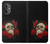 W3753 Dark Gothic Goth Skull Roses Funda Carcasa Case y Caso Del Tirón Funda para OnePlus Nord N20 5G