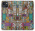 W3879 Retro Music Doodle Funda Carcasa Case y Caso Del Tirón Funda para iPhone 13