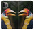W3876 Colorful Hornbill Funda Carcasa Case y Caso Del Tirón Funda para iPhone 12, iPhone 12 Pro