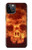 W3881 Fire Skull Funda Carcasa Case y Caso Del Tirón Funda para iPhone 12, iPhone 12 Pro