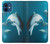 W3878 Dolphin Funda Carcasa Case y Caso Del Tirón Funda para iPhone 12 mini