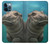 W3871 Cute Baby Hippo Hippopotamus Funda Carcasa Case y Caso Del Tirón Funda para iPhone 12 Pro Max