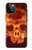 W3881 Fire Skull Funda Carcasa Case y Caso Del Tirón Funda para iPhone 12 Pro Max