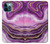 W3896 Purple Marble Gold Streaks Funda Carcasa Case y Caso Del Tirón Funda para iPhone 12 Pro Max