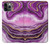 W3896 Purple Marble Gold Streaks Funda Carcasa Case y Caso Del Tirón Funda para iPhone 11 Pro Max
