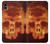 W3881 Fire Skull Funda Carcasa Case y Caso Del Tirón Funda para iPhone XS Max