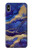 W3906 Navy Blue Purple Marble Funda Carcasa Case y Caso Del Tirón Funda para iPhone XS Max