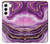 W3896 Purple Marble Gold Streaks Funda Carcasa Case y Caso Del Tirón Funda para Samsung Galaxy S22