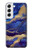 W3906 Navy Blue Purple Marble Funda Carcasa Case y Caso Del Tirón Funda para Samsung Galaxy S22