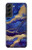 W3906 Navy Blue Purple Marble Funda Carcasa Case y Caso Del Tirón Funda para Samsung Galaxy S22 Plus