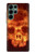 W3881 Fire Skull Funda Carcasa Case y Caso Del Tirón Funda para Samsung Galaxy S22 Ultra