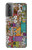 W3879 Retro Music Doodle Funda Carcasa Case y Caso Del Tirón Funda para Samsung Galaxy S21 Plus 5G, Galaxy S21+ 5G