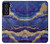 W3906 Navy Blue Purple Marble Funda Carcasa Case y Caso Del Tirón Funda para Samsung Galaxy S21 FE 5G