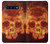 W3881 Fire Skull Funda Carcasa Case y Caso Del Tirón Funda para Samsung Galaxy S10