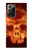 W3881 Fire Skull Funda Carcasa Case y Caso Del Tirón Funda para Samsung Galaxy Note 20 Ultra, Ultra 5G