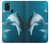 W3878 Dolphin Funda Carcasa Case y Caso Del Tirón Funda para Samsung Galaxy A21s