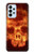 W3881 Fire Skull Funda Carcasa Case y Caso Del Tirón Funda para Samsung Galaxy A23