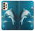 W3878 Dolphin Funda Carcasa Case y Caso Del Tirón Funda para Samsung Galaxy A33 5G