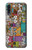 W3879 Retro Music Doodle Funda Carcasa Case y Caso Del Tirón Funda para Samsung Galaxy A50