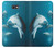 W3878 Dolphin Funda Carcasa Case y Caso Del Tirón Funda para Samsung Galaxy J7 Prime (SM-G610F)