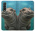 W3871 Cute Baby Hippo Hippopotamus Funda Carcasa Case y Caso Del Tirón Funda para Samsung Galaxy Z Fold 3 5G