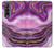 W3896 Purple Marble Gold Streaks Funda Carcasa Case y Caso Del Tirón Funda para Samsung Galaxy Z Fold 3 5G