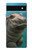 W3871 Cute Baby Hippo Hippopotamus Funda Carcasa Case y Caso Del Tirón Funda para Google Pixel 6a